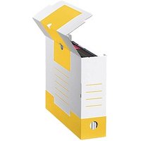 10 Cartonia Archivboxen weiß/gelb 8,3 x 34,0 x 25,2 cm von Cartonia