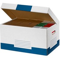 10 Cartonia Archivcontainer weiß/blau 54,8 x 36,4 x 26,8 cm von Cartonia