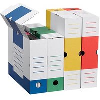 8 Cartonia Archivboxen je 2x blau, rot, grün, gelb 8,3 x 34,0 x 25,2 cm von Cartonia