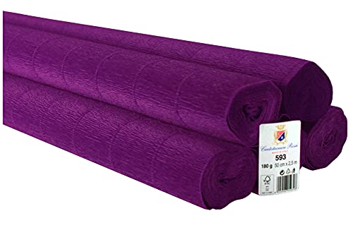 5 Rollen Krepppapier 180 g einfarbig lila von Cartotecnica Rossi