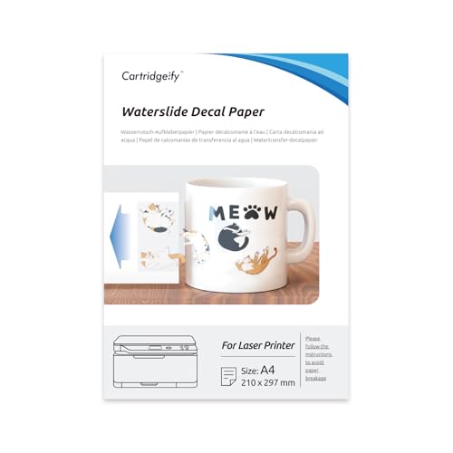 Cartridgeify Premium Transparent Water Slide Film 8 pcs for Laser Printers - Transfer Film for Candle Tattoos, Ceramics, Glass and Cups - Waterslide Decal Paper Cartridgeify Premium Transparent Water Slide Film 8 pcs for Laser Printers - Transfer Film for Candle Tattoos, Ceramics, Glass and Cups - Waterslide Decal Paper von Cartridgeify