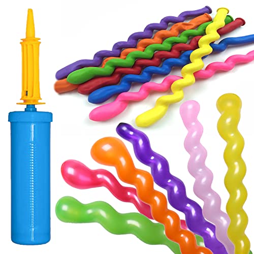 Carykon Helicoid-Ballons, Party-Dekoration, Latex-Ballon, Partyzubehör mit Pumpe (Helicoid-Ballon), 200 Stück von Carykon