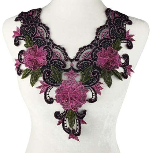 Carytalee 1 x 3D-Applikationen mit Spitze und Blumenverzierung, zum Aufnähen oder Aufnähen, für Bastelarbeiten, Rosenrot, 38,1 x 30,6 cm Carytalee 1 x 3D-Applikationen mit Spitze und Blumenverzierung, zum Aufnähen oder Aufnähen, für Bastelarbeiten, Rosenrot, 38,1 x 30,6 cm von Carytalee