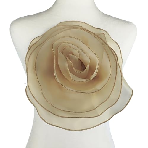 Carytalee 1 x 3D-Spitzenblumen-Applikation, bestickte Blumen, Chiffon, Blumenapplikation, Flicken für Kleidung, Zubehör, Nähen, Basteln, Hochzeitskleid, Dekoration, Khaki, 27,7 x 27,7 cm Carytalee 1 x 3D-Spitzenblumen-Applikation, bestickte Blumen, Chiffon, Blumenapplikation, Flicken für Kleidung, Zubehör, Nähen, Basteln, Hochzeitskleid, Dekoration, Khaki, 27,7 x 27,7 cm von Carytalee