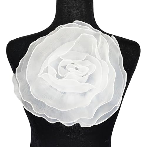 Carytalee 1 x 3D-Spitzenblumen-Applikation, bestickte Blumen, Chiffon, Blumenapplikation, Flicken für Kleidung, Zubehör, Nähen, Basteln, Hochzeitskleid, Dekoration, Weiß, 27,7 x 27,7 cm Carytalee 1 x 3D-Spitzenblumen-Applikation, bestickte Blumen, Chiffon, Blumenapplikation, Flicken für Kleidung, Zubehör, Nähen, Basteln, Hochzeitskleid, Dekoration, Weiß, 27,7 x 27,7 cm von Carytalee