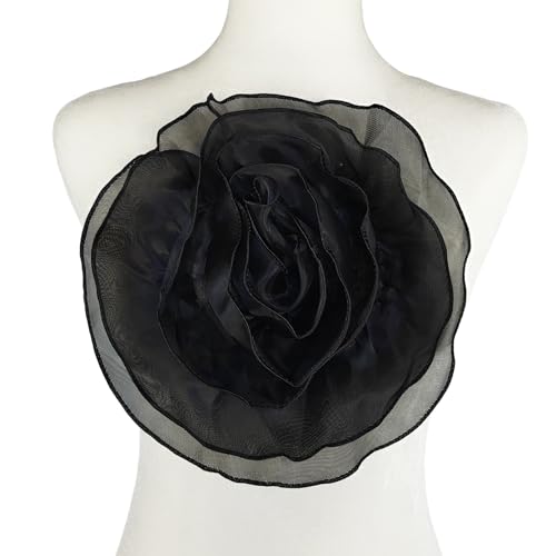 Carytalee 1 x 3D-Spitzenblumen-Applikation, bestickte Blumen, Chiffon, Blumenapplikation, Flicken für Kleidung, Zubehör, Nähen, Basteln, Hochzeitskleid, Dekoration, schwarz, 27,7 x 27,7 cm Carytalee 1 x 3D-Spitzenblumen-Applikation, bestickte Blumen, Chiffon, Blumenapplikation, Flicken für Kleidung, Zubehör, Nähen, Basteln, Hochzeitskleid, Dekoration, schwarz, 27,7 x 27,7 cm von Carytalee