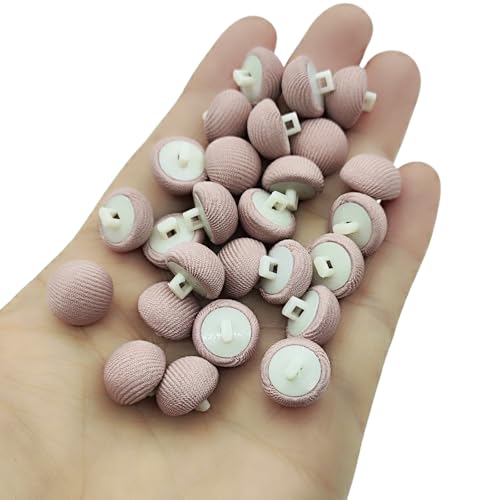 Carytalee 30 Stück rosa Satin-Stoffknöpfe, Nähen, Schaft, Stoff, überzogene Spitze, Brautknöpfe für Bastelarbeiten, Scrapbooking, Dekoration, 12,5 mm von Carytalee