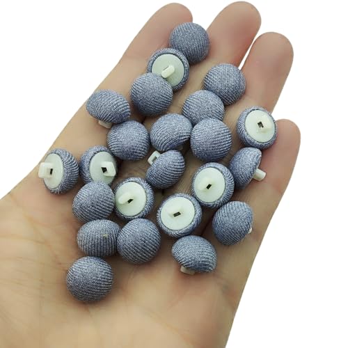 Carytalee 30 graue Satin-Stoffknöpfe, Nähen, Schaft, Stoff, überzogene Spitze, Brautknöpfe für Bastelarbeiten, Scrapbooking, Dekoration, 12,5 mm von Carytalee