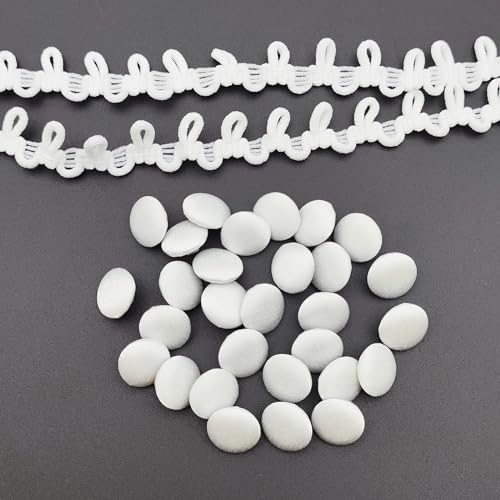 Carytalee 30-teiliges Set mit 1,27 cm elfenbeinfarbenen Satin-Knöpfen mit Schaft und Knopfloch für Hochzeit, Brautkleid und Heimwerken, Nähen, Kleidung, Kleid, Handarbeit Carytalee 30-teiliges Set mit 1,27 cm elfenbeinfarbenen Satin-Knöpfen mit Schaft und Knopfloch für Hochzeit, Brautkleid und Heimwerken, Nähen, Kleidung, Kleid, Handarbeit von Carytalee