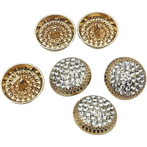 Carytalee 6 Stück Knöpfe zum Nähen mit Strasssteinen und Schaft für Kleidung, Hochzeit, Braut, Basteln, Scrapbooking, Dekoration, Knöpfe, Gold, 25 mm Carytalee 6 Stück Knöpfe zum Nähen mit Strasssteinen und Schaft für Kleidung, Hochzeit, Braut, Basteln, Scrapbooking, Dekoration, Knöpfe, Gold, 25 mm von Carytalee