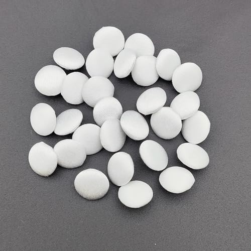 Carytalee Knöpfe mit Satin-Stoffbezug, rund, für Hochzeit, Brautkleid, Nähen, Kleidung, Kleid, handgefertigt, Weiß, 12,5 mm, 30 Stück Carytalee Knöpfe mit Satin-Stoffbezug, rund, für Hochzeit, Brautkleid, Nähen, Kleidung, Kleid, handgefertigt, Weiß, 12,5 mm, 30 Stück von Carytalee