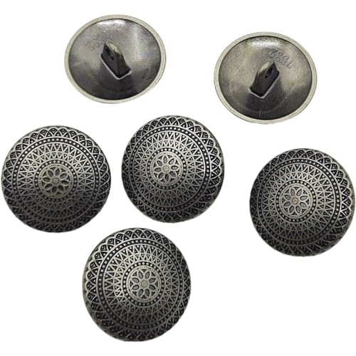 Carytalee Metallknöpfe im Antik-Look, rund, für Kleidung, DIY, Nähen, Verzierung, Jacke, Mantel, Nähen, Dekorationen (Antik-Silber), 18 mm, 15 Stück von Carytalee