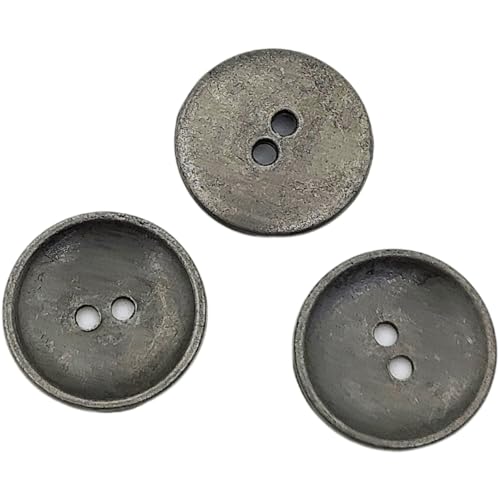 Carytalee Metallknöpfe mit 4 Löchern, Antik-Silber, rund, zum Nähen, Verzieren, Dekorationen, 15 mm, 25 Stück von Carytalee
