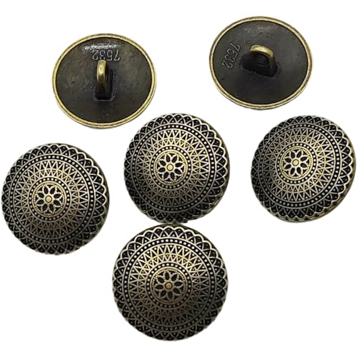 Carytalee Metallknöpfe mit antiken Blumen, Vintage-Stil, runde Knöpfe für Kleidung, DIY, Nähen, Verzierung, Jacke, Mantel, Nähen, Dekorationen (Antik-Bronze), 15 mm, 20 Stück von Carytalee