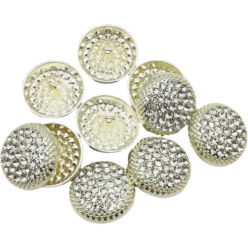 Carytalee Metallknöpfe zum Nähen mit Strasssteinen und Schaft, für Kleidung, Hochzeit, Braut, Basteln, Scrapbooking, Dekoration, 18 mm, 7 Stück Carytalee Metallknöpfe zum Nähen mit Strasssteinen und Schaft, für Kleidung, Hochzeit, Braut, Basteln, Scrapbooking, Dekoration, 18 mm, 7 Stück von Carytalee