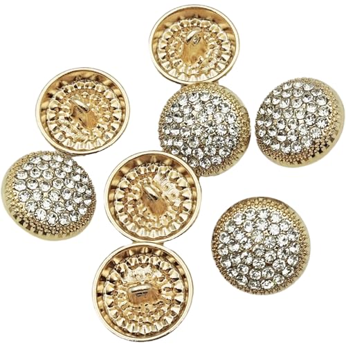 Carytalee Metallknöpfe zum Nähen mit Strasssteinen und Schaft, für Kleidung, Hochzeit, Braut, Basteln, Scrapbooking, Dekoration, goldfarben, 18 mm, 7 Stück Carytalee Metallknöpfe zum Nähen mit Strasssteinen und Schaft, für Kleidung, Hochzeit, Braut, Basteln, Scrapbooking, Dekoration, goldfarben, 18 mm, 7 Stück von Carytalee
