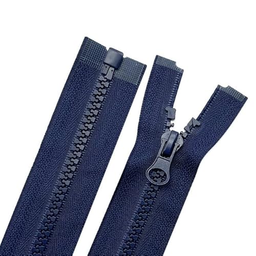 2 Stück #8 105 cm trennbare Reißverschlüsse (Reißverschluss mit offener Endung) zum Nähen von Mänteln und Jacken, Blau Kunstharz-Reißverschlüsse in Großpackung von CasCab