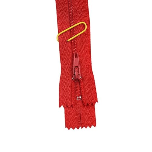 CasCab 10 Stück #3 18cm Nylon-Reißverschlüsse (geschlossener Reißverschluss) für Handwerks-Schneiderhosen (rot-18cm 10 Stück) von CasCab