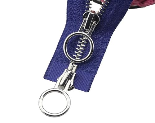 CasCab 2 Stück #5 65cm Zwei-Wege-Trennreißverschlüsse (Offener Reißverschluss) für Jacken, Nähen von Mänteln, Handwerksarbeiten, Silberne Metallzähne (Blau Gürtel-65cm 2 Stück) von CasCab