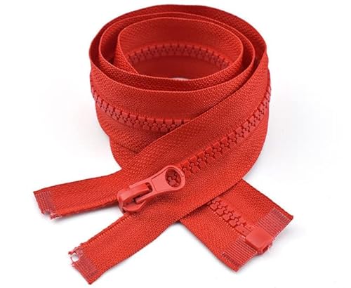 CasCab 2-teilig #5 70cm Trennende Reißverschlüsse (offener Reißverschluss) zum Nähen von Mänteln Jacke Reißverschluss, rot geformte Harz Reißverschlüsse Bulk von CASCAB