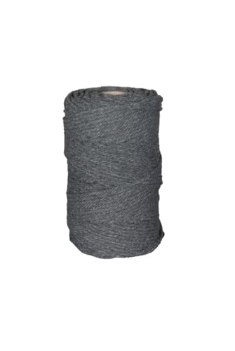 Baumwollschnur, geflochten, 3 mm, 60 m, 250 g, anthrazit, Marke CasaSol von CasaSol