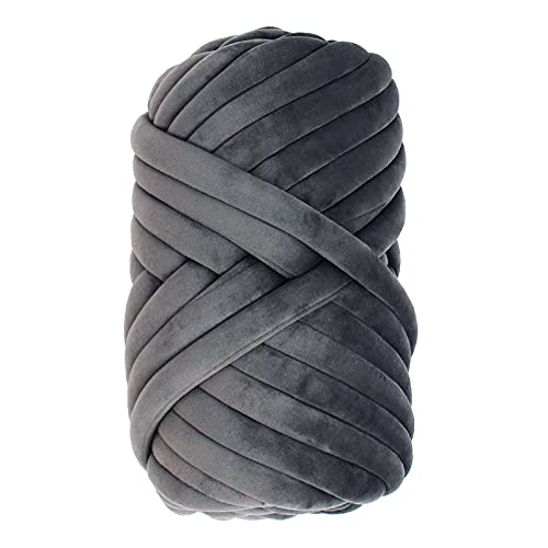 Casaphoria Grobes Garn für Handstrickdecke, superweiches Riesengarn zum Armstricken, DIY-Garn, Decke für Haustierbett, Armstrickgarn für Kissen, sperriges Garn zum Armstricken (dunkelgrau, 1 kg/40 m) von Casaphoria