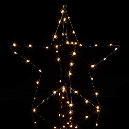 Casaria LED Weihnachtsstern Beleuchtet Innen & Außen Batterie Hängend Timer Stern Weihnachten Fensterdeko Deko Weihnachtsbeleuchtung Fenster Dekostern von Casaria