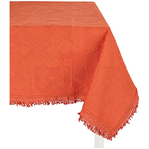 Casatessile Mexico - Jacquard-Tischdecke Baumwolle | Eleganz Geometrisches Muster mit Fransen | Maschinenwaschbar & Langlebig | Quadratisch cm 140x140 - Arancio - ORANGE Casatessile Mexico - Jacquard-Tischdecke Baumwolle | Eleganz Geometrisches Muster mit Fransen | Maschinenwaschbar & Langlebig | Quadratisch cm 140x140 - Arancio - ORANGE von Casatessile