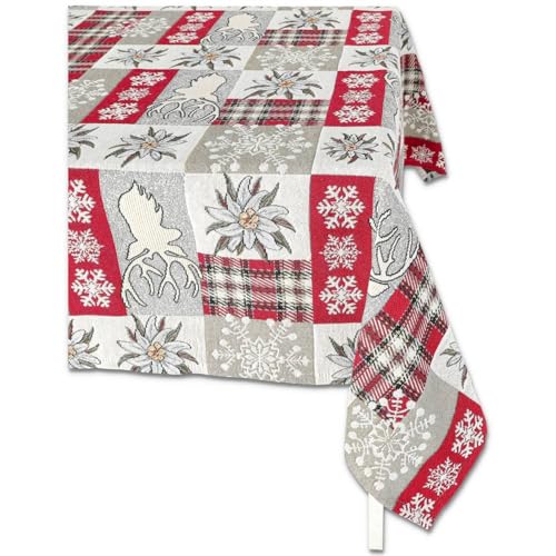 Tischdecke Tischdecke Tischdecke Tischteppich GOBELIN Jacquard Edelweiss - Rosso, 6 SITZEN 140x180 cm. Tischdecke Tischdecke Tischdecke Tischteppich GOBELIN Jacquard Edelweiss - Rosso, 6 SITZEN 140x180 cm. von Casatessile