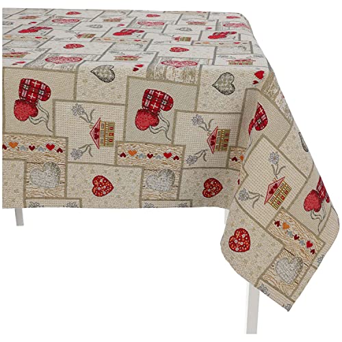 Casatessile Tischdecke Tischdecke aus Baumwollmischung Cal T RED LUXORY - 4 SITZEN 140X140 cm. Casatessile Tischdecke Tischdecke aus Baumwollmischung Cal T RED LUXORY - 4 SITZEN 140X140 cm. von Casatessile