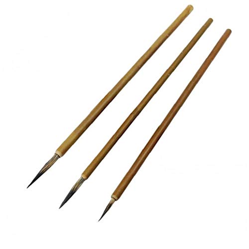 3pcs (s M L) Professionelles Aquarell Pinsel, Metall Weasel Haarbürsten-Haken-Linie Pinsel Chinesischer Kalligraphie-bürsten-Kunst-ölgemälde Pinsel von Case Cover