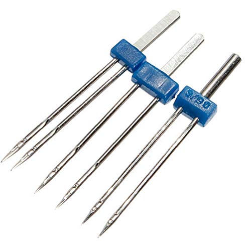 Case Cover 3 Pc/Satz Doppelstich Needles 3 Verschiedenen Größen Kugel Twins Needles Stretch Zwillingsnadel Pins Für Haushalt Nähmaschine von NOASR