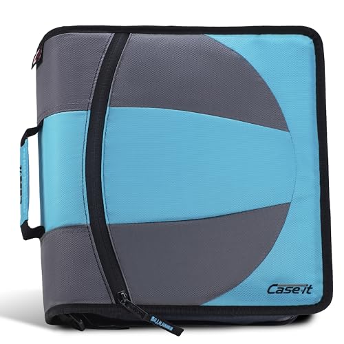 Case-it 2-in-1-Ordner mit Reißverschluss, zwei 3,8 cm D-Ringe, Kapazität 600 Blatt, Federmäppchen und mehrere Taschen, Schul- und Büro-Organizer mit Schultergurt, Dual-101 Blaugrün Case-it 2-in-1-Ordner mit Reißverschluss, zwei 3,8 cm D-Ringe, Kapazität 600 Blatt, Federmäppchen und mehrere Taschen, Schul- und Büro-Organizer mit Schultergurt, Dual-101 Blaugrün von Case it
