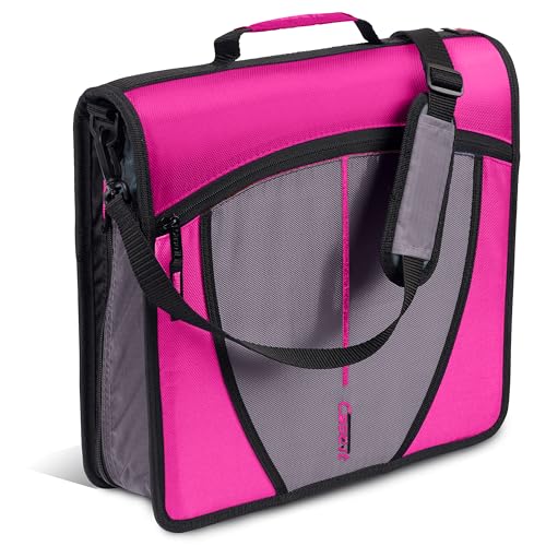 Case-it Mighty D-146 Ordner mit Reißverschluss, 7,6 cm O-Ringe, 600 Blatt Kapazität, Fächermappe mit 5 Fächern, mehrere Taschen und Aufbewahrungs-Organizer, Schultergurt, D-146 Magenta Case-it Mighty D-146 Ordner mit Reißverschluss, 7,6 cm O-Ringe, 600 Blatt Kapazität, Fächermappe mit 5 Fächern, mehrere Taschen und Aufbewahrungs-Organizer, Schultergurt, D-146 Magenta von Case-it