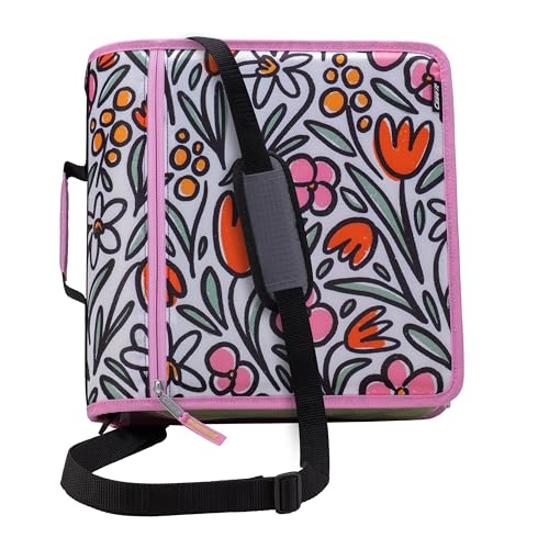 Case-it Mighty Schulmappe mit Reißverschluss, 7,5-cm-Ringe, 600 Blatt Kapazität, Fächermappe mit 5 Fächern, mehrere Taschen, Aufbewahrungs-Organizer, Schultergurt, D-146 Lustig-Blumen Case-it Mighty Schulmappe mit Reißverschluss, 7,5-cm-Ringe, 600 Blatt Kapazität, Fächermappe mit 5 Fächern, mehrere Taschen, Aufbewahrungs-Organizer, Schultergurt, D-146 Lustig-Blumen von Case it
