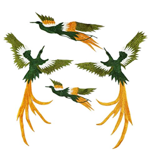Casecover Gestickter Flecken Phoenix Vögel Applikationen Eisen Auf Patches Dekoration Für Kleidung 4 STK von Casecover