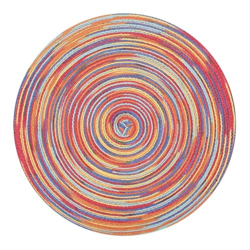 Handgefertigtes Set mit 6 runden Platzsets, 30 cm, für geflochtene Baumwollgarn-Tischsets, ideal für den täglichen Gebrauch und besondere Anlässe (Farbe) von CashMuch
