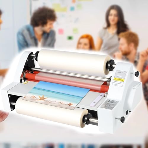 Heiß- und Kaltrollen-Filmlaminator, ein- und doppelseitige Laminiermaschine, industrieller kommerzieller Fotolaminator für den Schul-, Büro- und Heimgebrauch, schnelles Aufwärmen und keine 335mm von Cashwise