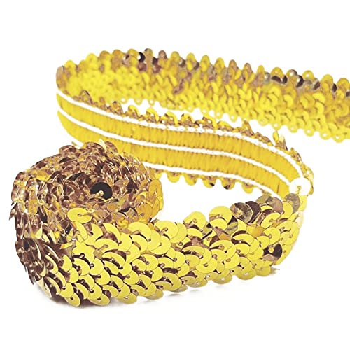 1 M Elastische Paillibelbandverkleidung Flat Glitter Stretch Bling Stoff Ribbon Applique Trimmband Für Kleiderverzierung Stirnband von Casiler