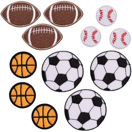 12 Stück Sportball-stickerei-aufnäher, Basketball, Fußball, Aufnäher, Basketball, Stoffaufkleber, Sport-fußball-emblem Für Kleidung, Kleid, Hut, 12 Stück Sportball-stickerei-aufnäher, Basketball, Fußball, Aufnäher, Basketball, Stoffaufkleber, Sport-fußball-emblem Für Kleidung, Kleid, Hut, von Casiler