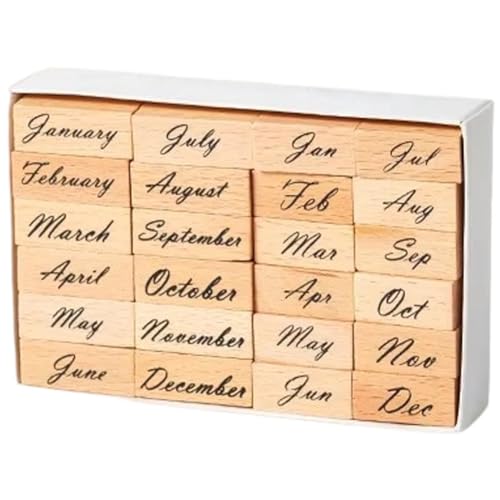 Buchstabenstempel, 24-teiliges Holzstempel-Set, Zahlen-/Monats-/wochenstempel-Set, Gummistempel Zum Basteln, Scrapbooking, Journaling, Kartenherstellung Buchstabenstempel, 24-teiliges Holzstempel-Set, Zahlen-/Monats-/wochenstempel-Set, Gummistempel Zum Basteln, Scrapbooking, Journaling, Kartenherstellung von Casiler