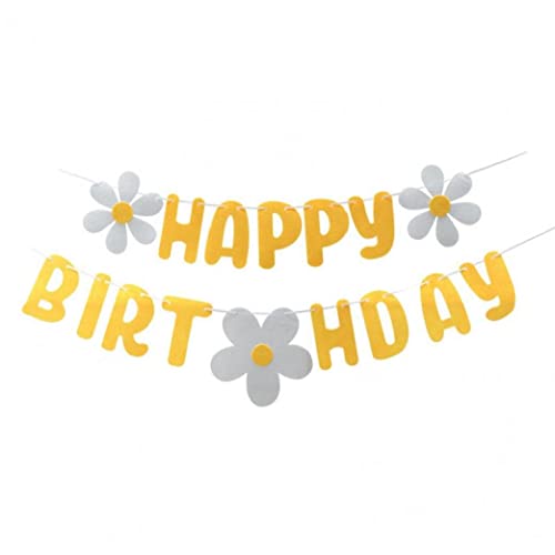Casiler Alles Zum Geburtstag Banner Babyparty Nicht Gewebtes Gänseblümchen Girland von Casiler