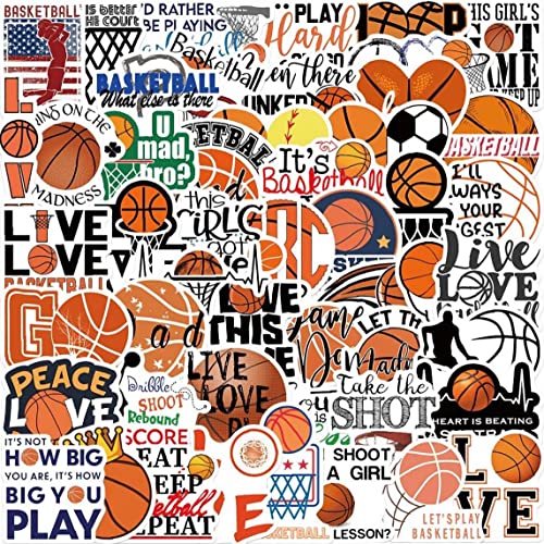 Basketball -aufkleber 50pcs Sports Ball Sticker Pack Wasserdichte Vinylabziehbilder Für Wasserflaschen Sammelalbum Laptop Bike Party Gefälligkeiten Für Jungen von Casiler