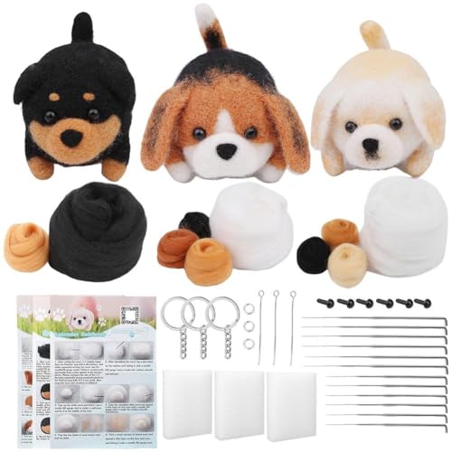 Casiler Nadelfilz-Set, 3-teiliges Nadelfilz-Set Für Anfänger Hunde- Und Tiermotiven, Nadelfilz-Werkzeuge Aus Wollfilz, Schaumstoffunterlage, Party-bastelzubehör Für Anfänger Und Erwachsene Casiler Nadelfilz-Set, 3-teiliges Nadelfilz-Set Für Anfänger Hunde- Und Tiermotiven, Nadelfilz-Werkzeuge Aus Wollfilz, Schaumstoffunterlage, Party-bastelzubehör Für Anfänger Und Erwachsene von Casiler