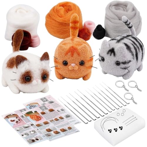 Casiler Nadelfilz-Set, 3-teiliges Starter-Set Zum Nadelfilzen Aus Wolle Anleitung, Filzschaummatte Und DIY-nadelfilzzubehör Für DIY-bastelarbeiten, Tier-heimdekoration Casiler Nadelfilz-Set, 3-teiliges Starter-Set Zum Nadelfilzen Aus Wolle Anleitung, Filzschaummatte Und DIY-nadelfilzzubehör Für DIY-bastelarbeiten, Tier-heimdekoration von Casiler