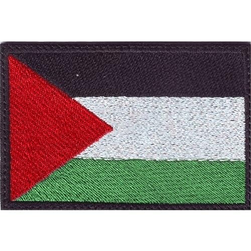 Palästina Flagge Patch 1pc Sticked Military Emblem Abzeichen Applique Verschlusshaken Und Loop Applique Für Bekleidungsbeutel von Casiler