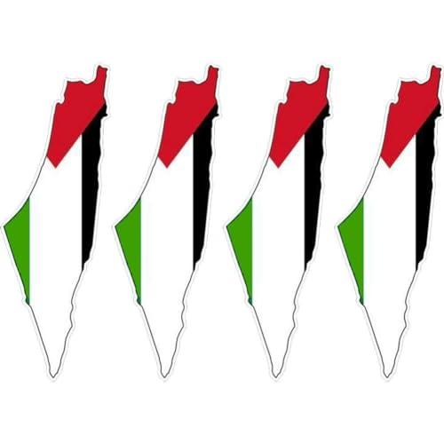 Palästinensische Flagge Nationaler Emblem -autoaufkleber 4pcs Bundesstaat Palästina Autoaufkleber Aufkleber Wasserdichte Pvc Vinyl Motorrad -laptop Helm von Casiler
