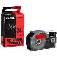 CASIO Schriftband XR-24RD XR-24RD1, 24 mm schwarz auf rot von Casio