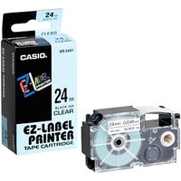 CASIO Schriftband XR-24X XR-24X1, 24 mm schwarz auf transparent von Casio