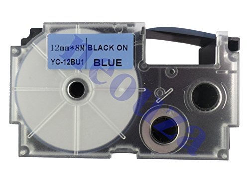 CASIO EZ-Label Printer XR-12BU1 Schriftband selbsthaftend 12 mm x 8,0 m schwarz auf blau von Casio